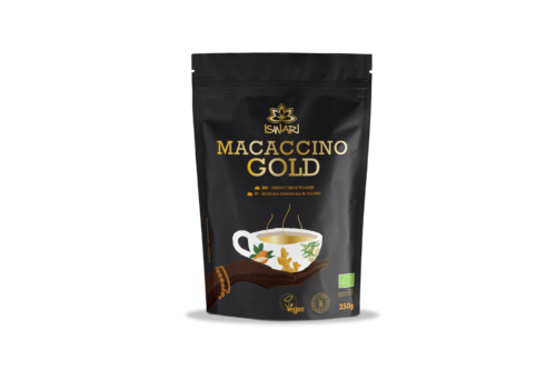 Macaccino Gold je ekskluzivna instant kombinacija koju možete pripremiti u par sekundi. Napitak je to koji spaja jedinstven okus s hranjivim prednostima svojih sastojaka zahvaljujući protuupalnom djelovanju kurkume.